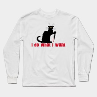 I Do What I Want Black Cat Long Sleeve T-Shirt